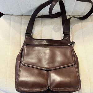 Fossil Vintage Brown Leather Messenger Bag
